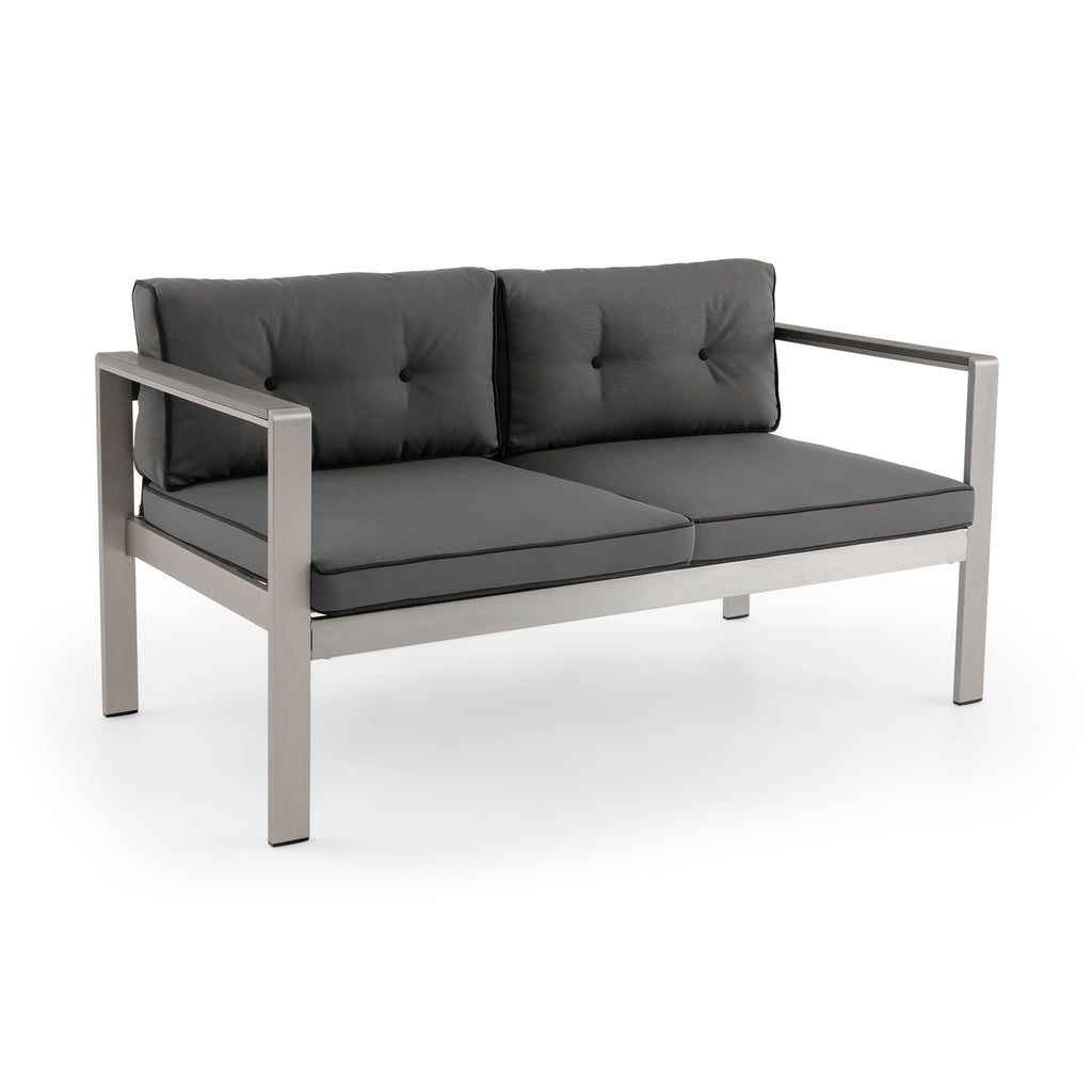 2-Person Contemporary Sofa Chair with WPC Armrests for Balcony
