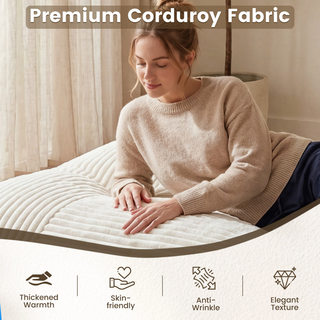 Convertible Bean Bag Floor Sofa, Machine-Washable Corduroy - 76.5 inch, Beige