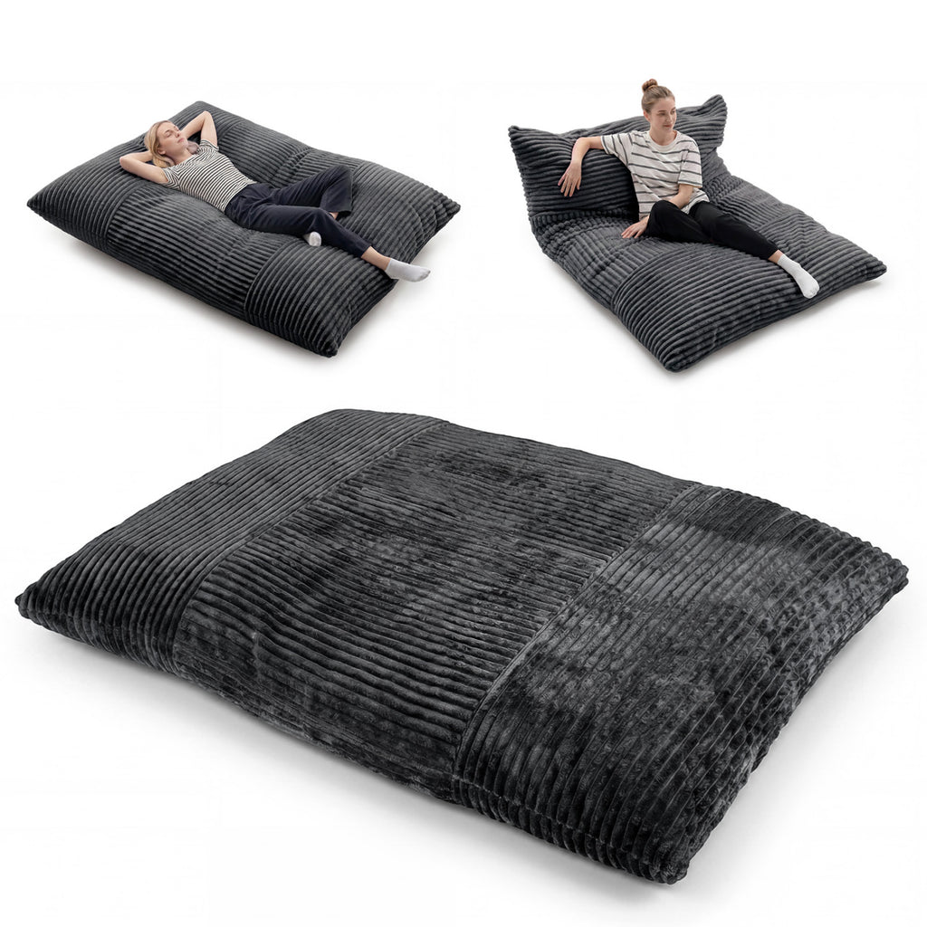 Convertible Bean Bag Floor Sofa, 76.5", Dark Gray