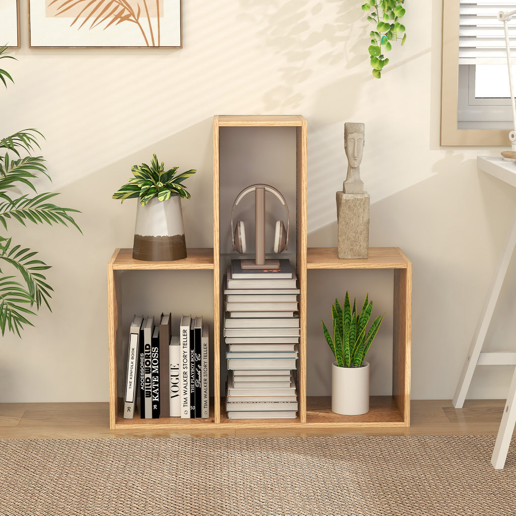Convex Bookshelf 3-Shelf Open Bookcase Room Organizer with