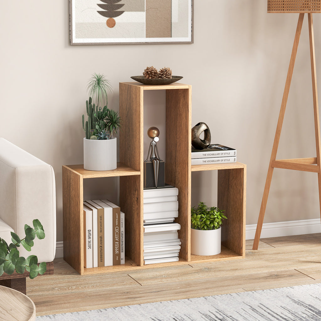 Convex Bookshelf 3-Shelf Open Bookcase Room Organizer with