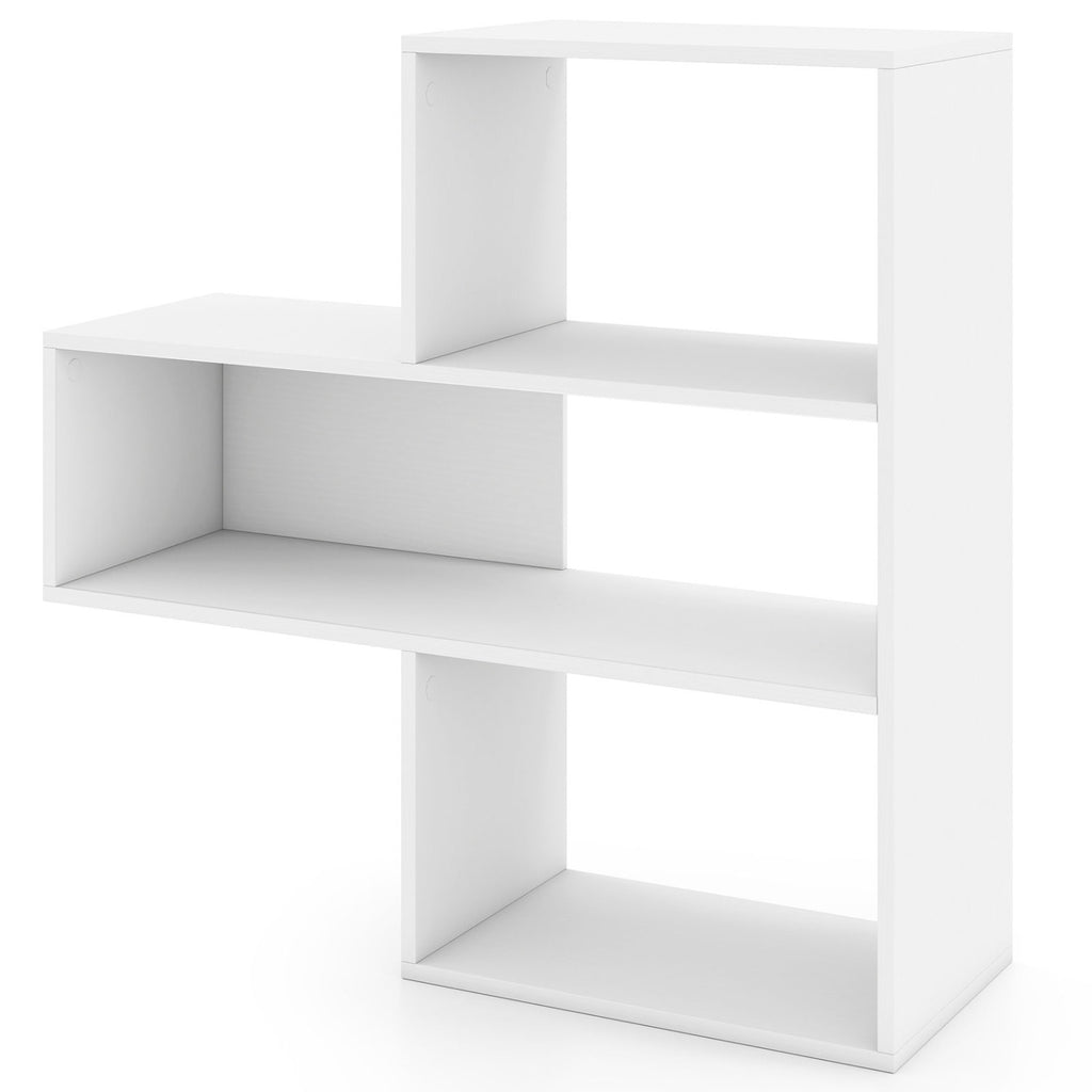 Convex Bookshelf with 3 Open Shelves - White