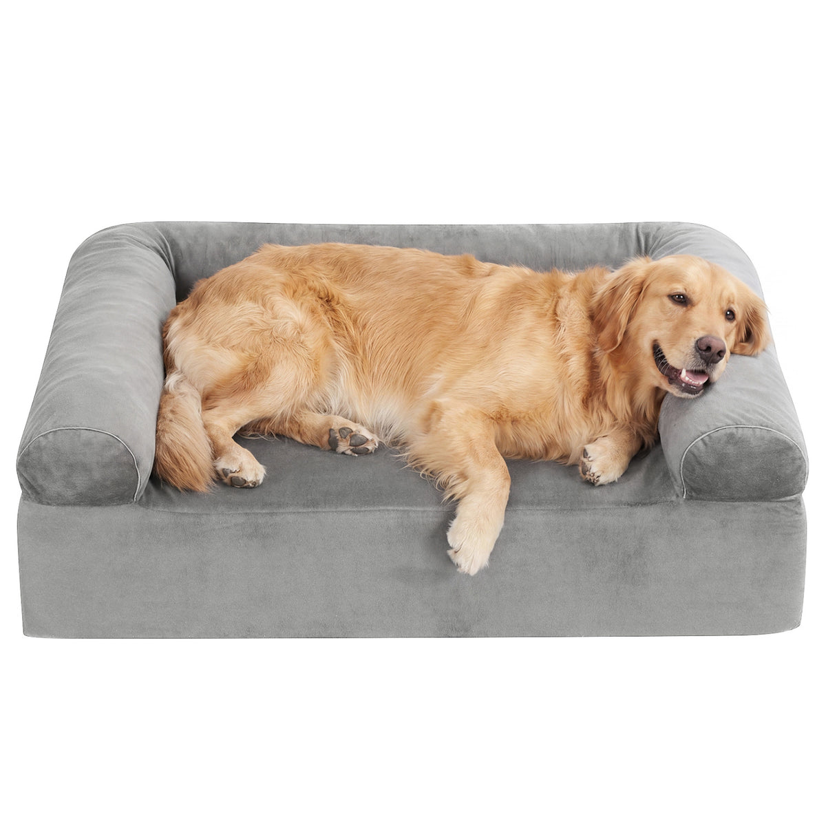 Cooling Gel Memory Foam Dog Bed with Washable Cover - 2 Colors, Medium Dogs