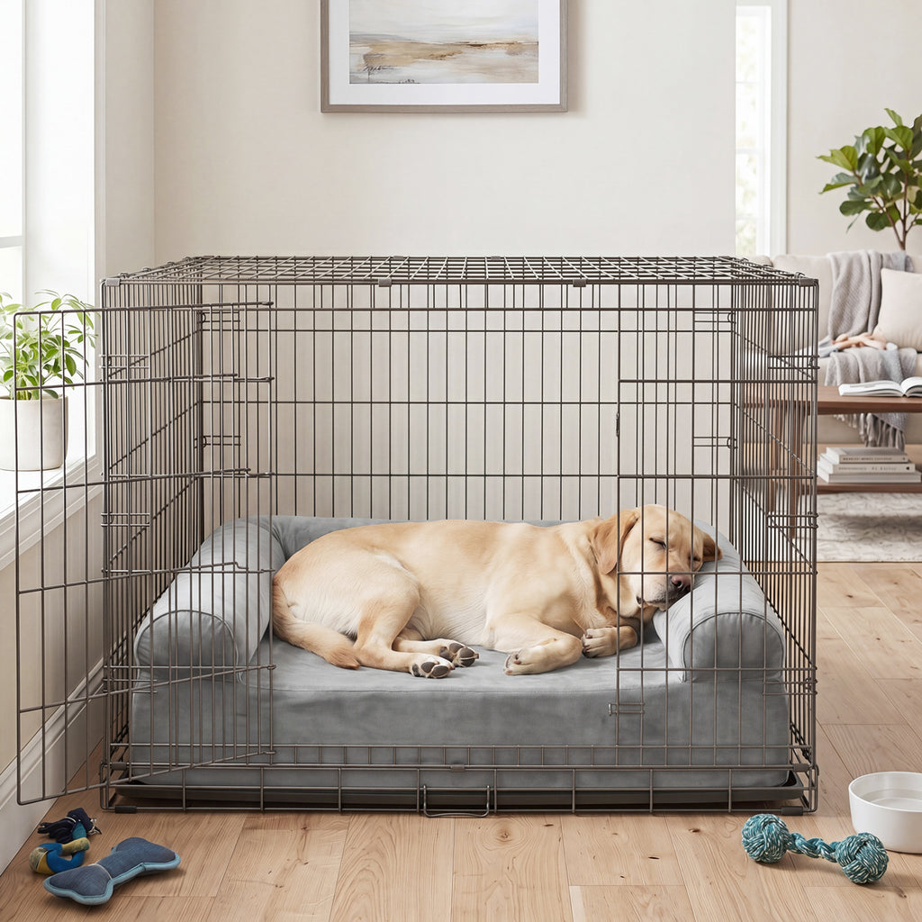 Cooling Gel Memory Foam Dog Bed with Washable Cover - 2 Colors, Medium Dogs