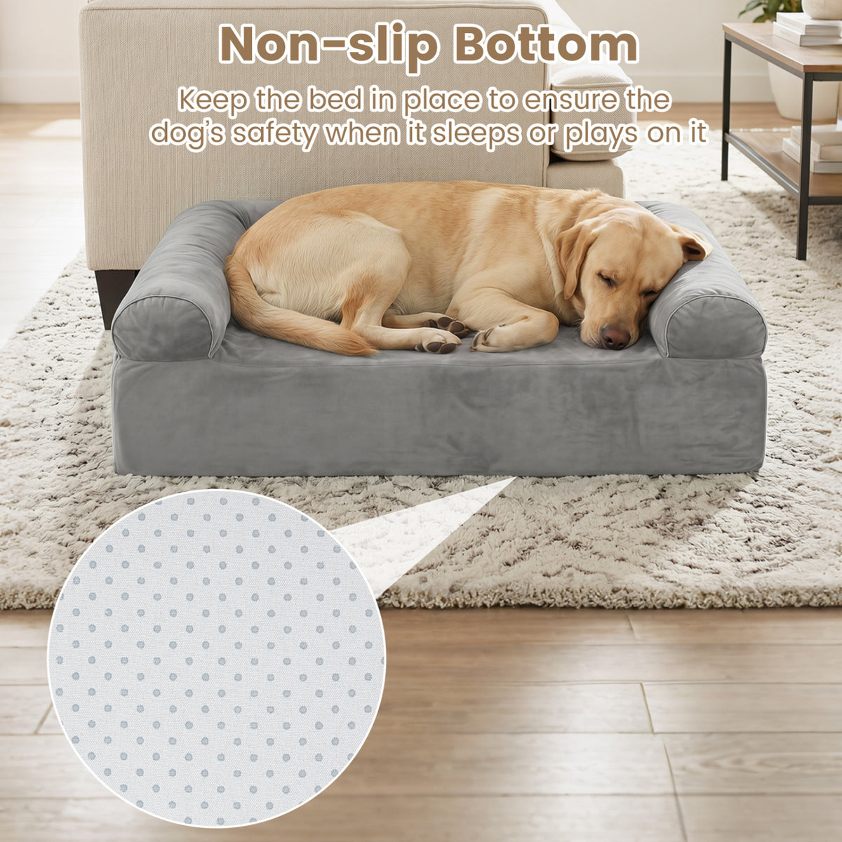 Cooling Gel Memory Foam Dog Bed with Washable Cover - 2 Colors, Medium Dogs