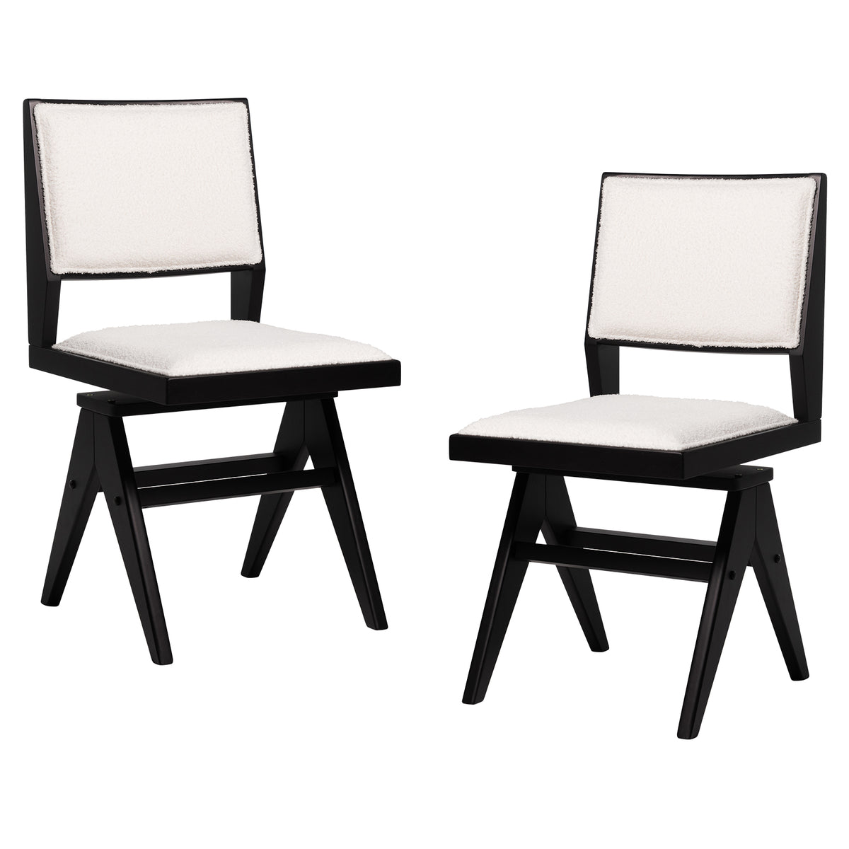 36" Round Pedestal Dining Set - 2 Sherpa Upholstered Chairs