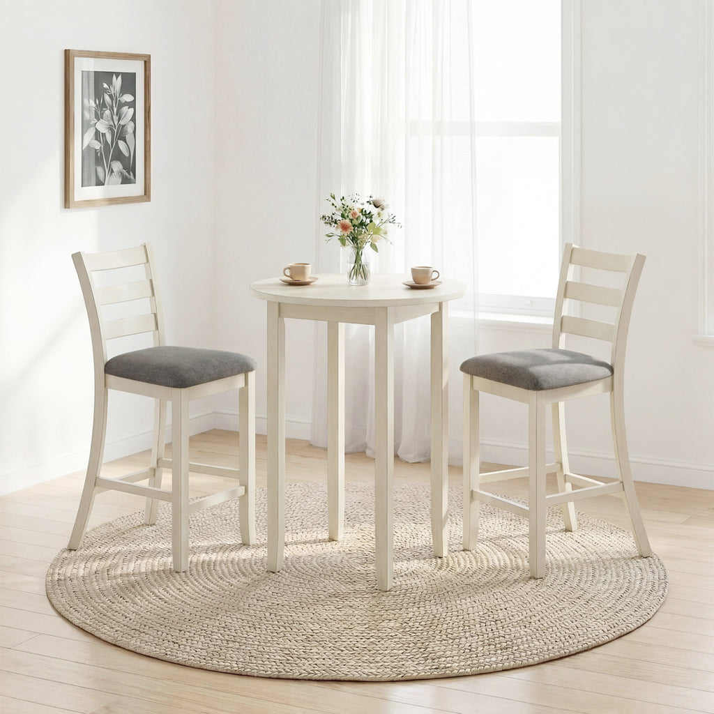 Upholstered Counter Height Barstools Set of 2 - Beige