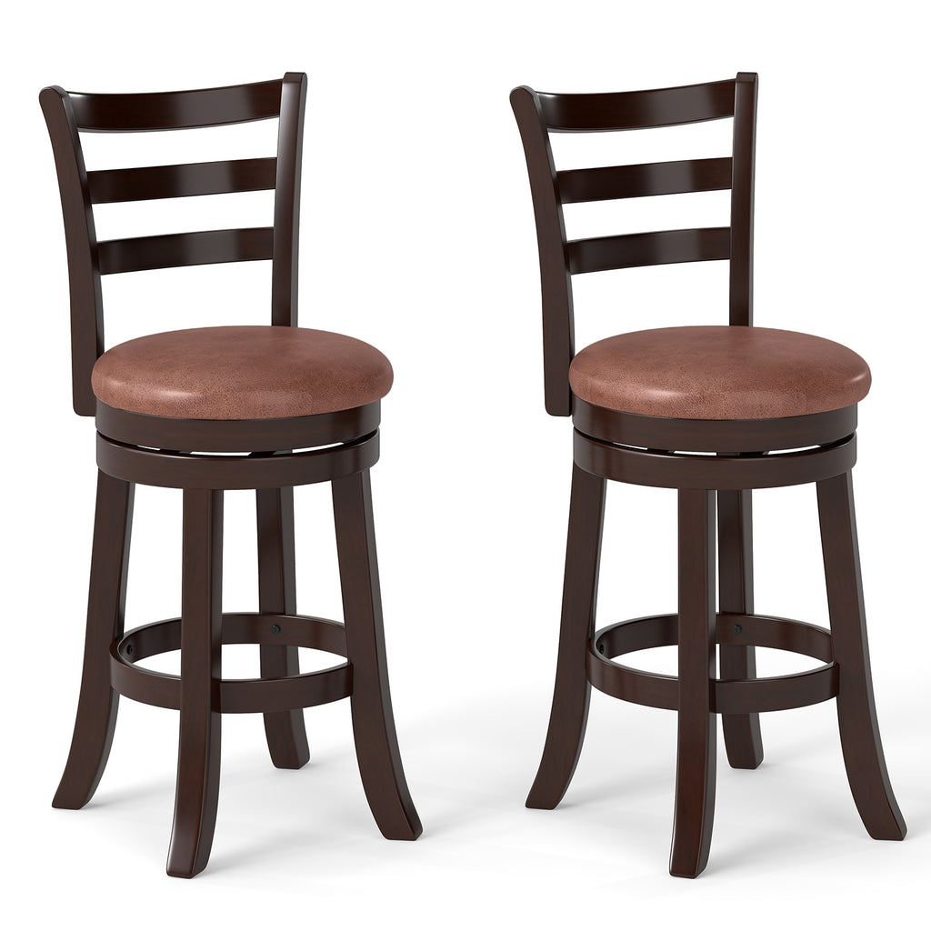 Counter Height Swivel Barstools with High Backs, 26 inches – Set of 2