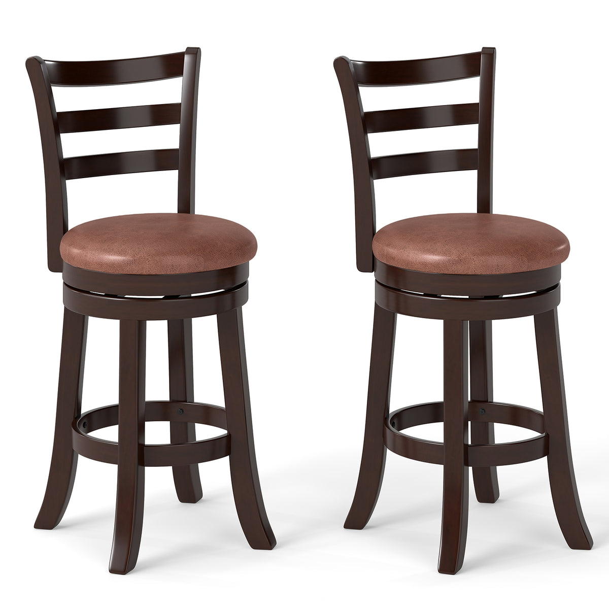Counter Height Swivel Barstools with High Backs, 26 inches – Set of 2