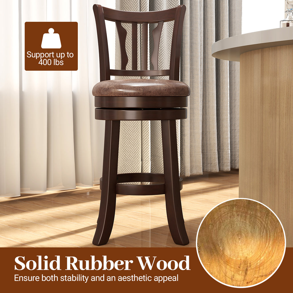 Counter Height Swivel Bar Stools Set of 2 - Abstract Pattern Back, 24"