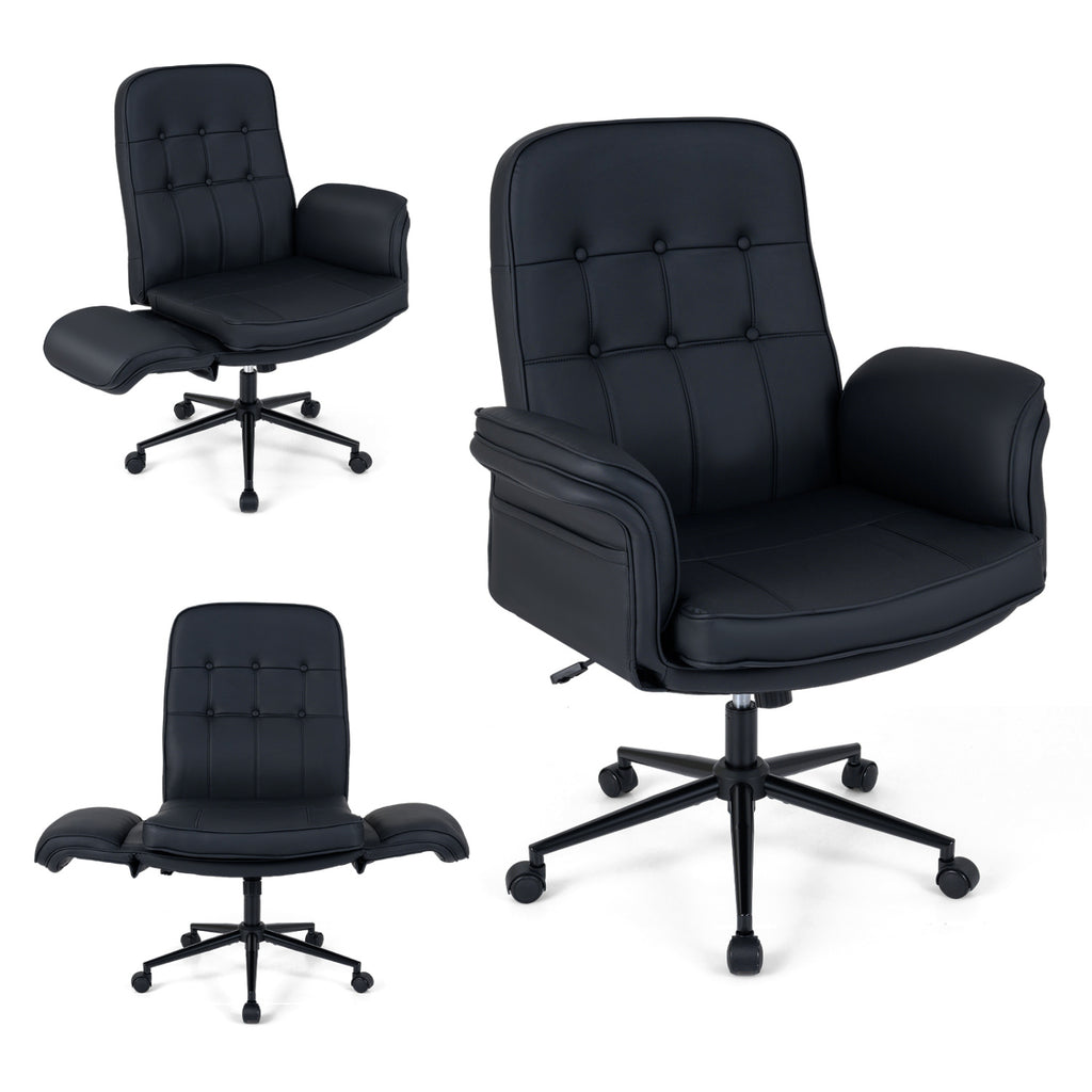 Criss Cross Chair Adjustable Swivel Vanity with 5-Position Armrests