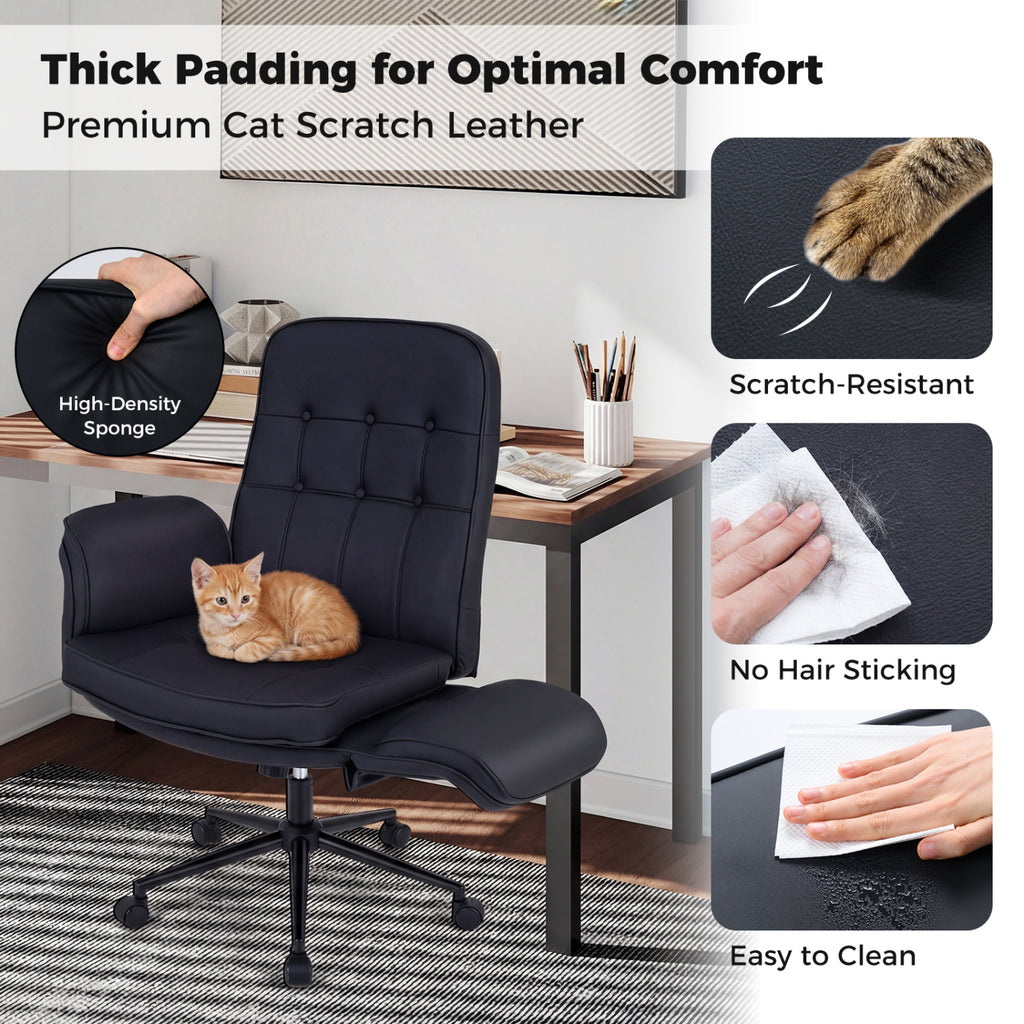 Criss Cross Chair Adjustable Swivel Vanity with 5-Position Armrests