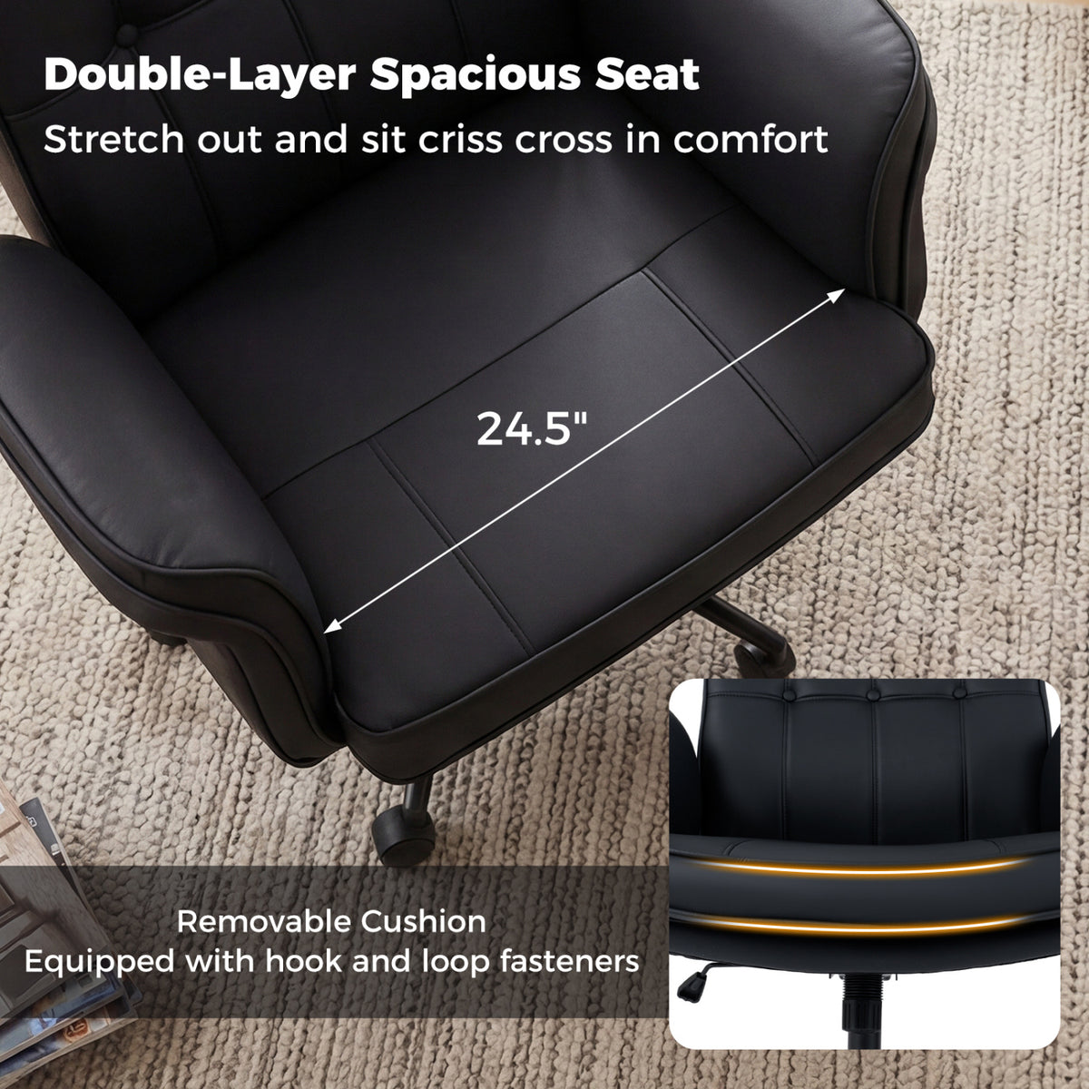 Criss Cross Chair Adjustable Swivel Vanity with 5-Position Armrests