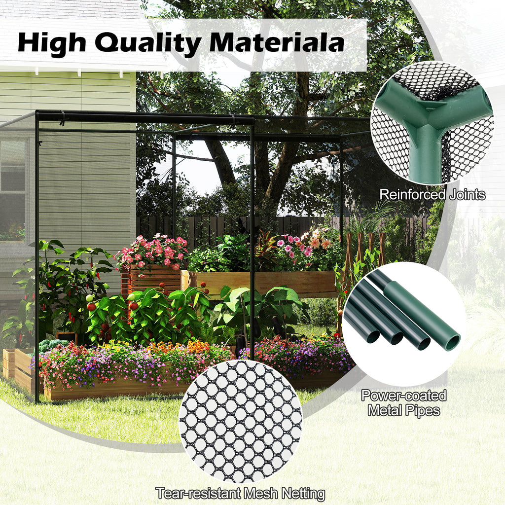 Plant Cage with Zippered Door & Ground Nails – 10x6.5 ft
