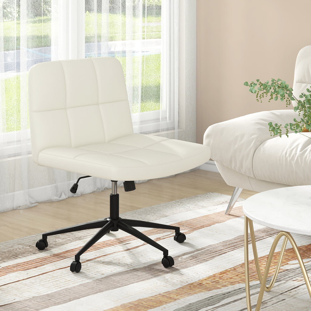 Height-adjustable Armless Desk Chair with Wheels for Home Office Make