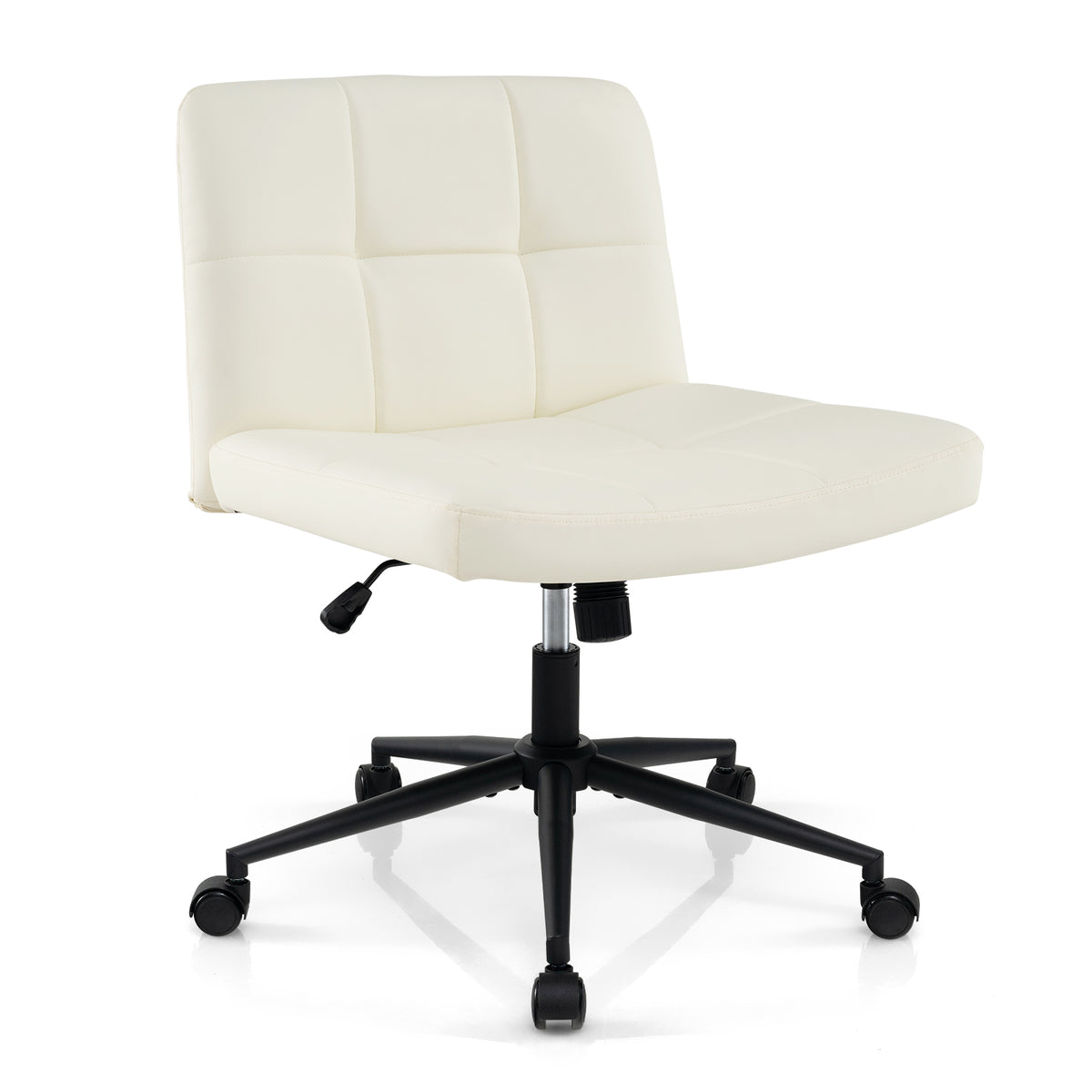 Height-adjustable Armless Desk Chair with Wheels for Home Office Make