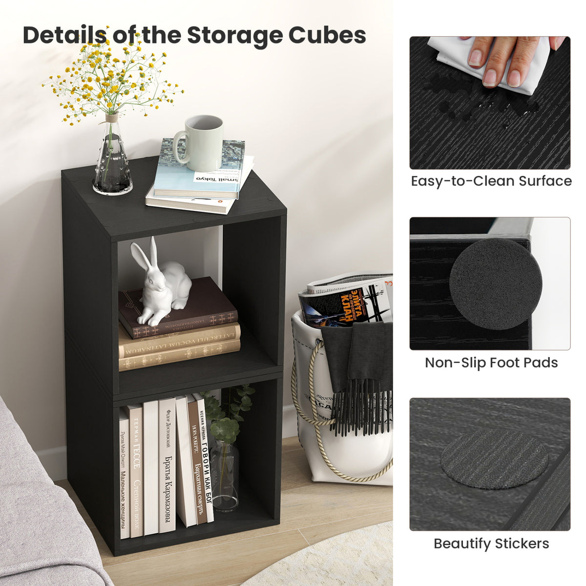 Cube Storage Organizer Set of 2 for Living Room Bedroom Study