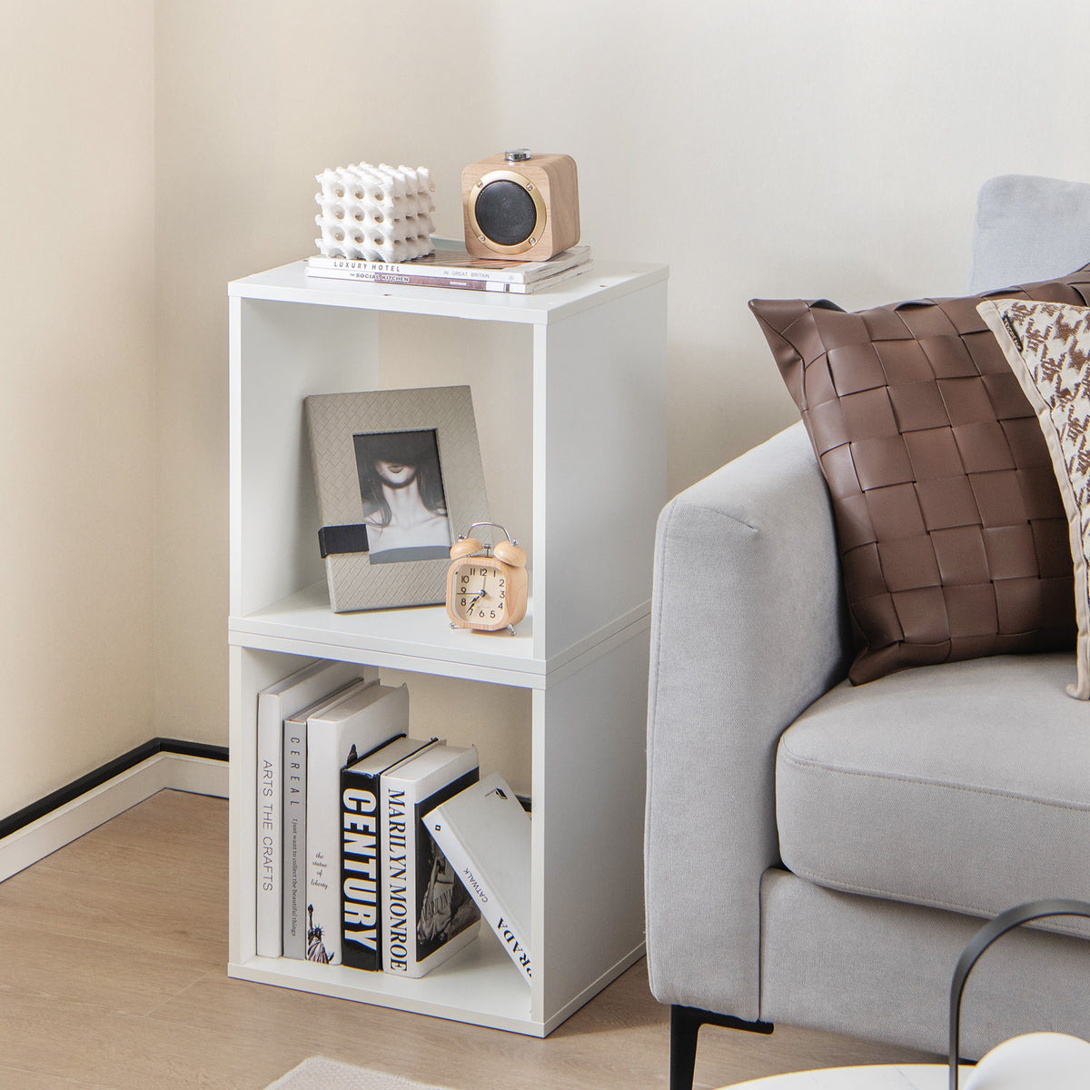 Cube Storage Organizer Set of 2, White - 2×1