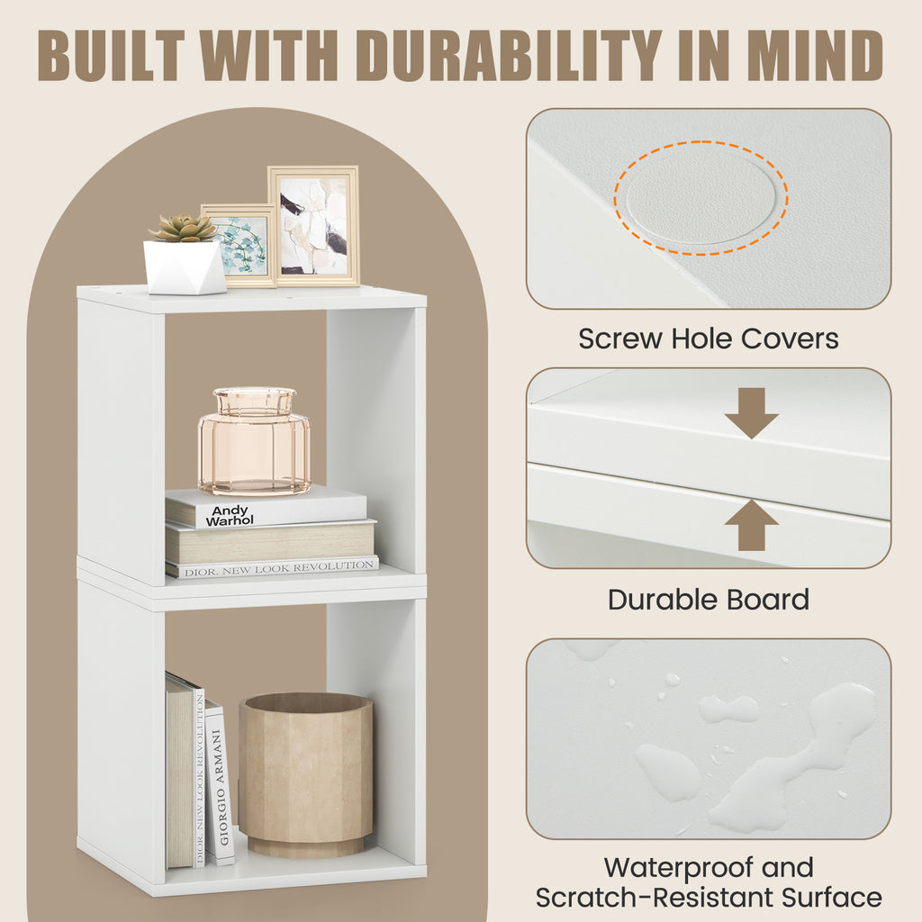 Cube Storage Organizer Set of 2, White - 2×1