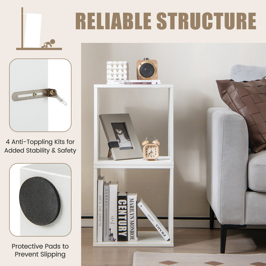 Cube Storage Organizer Set of 2, White - 2×1
