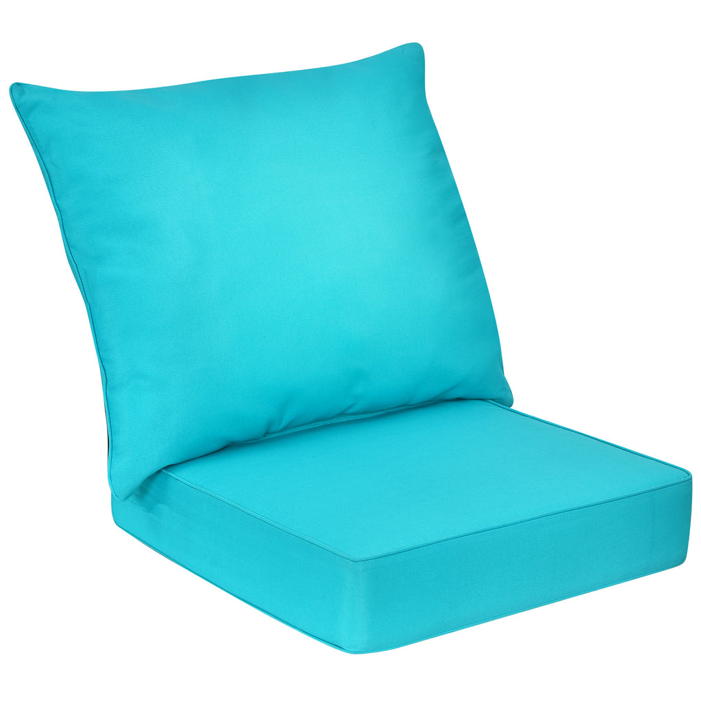 Deep Seat Chair Cushion Pads Set with Rope Belts, Turquoise