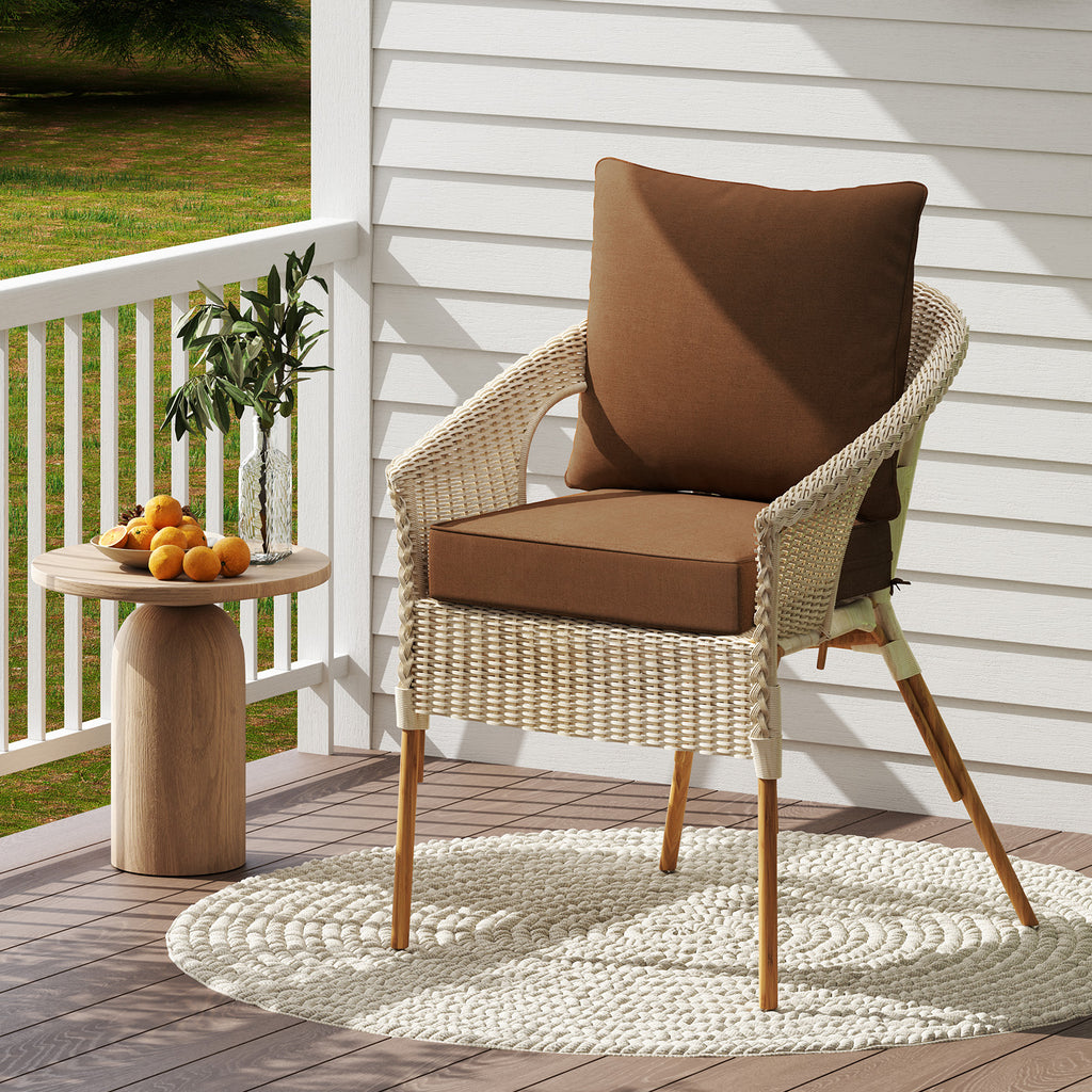 Deep Seat Chair Cushion Pads Set with Rope Belts for Indoor and