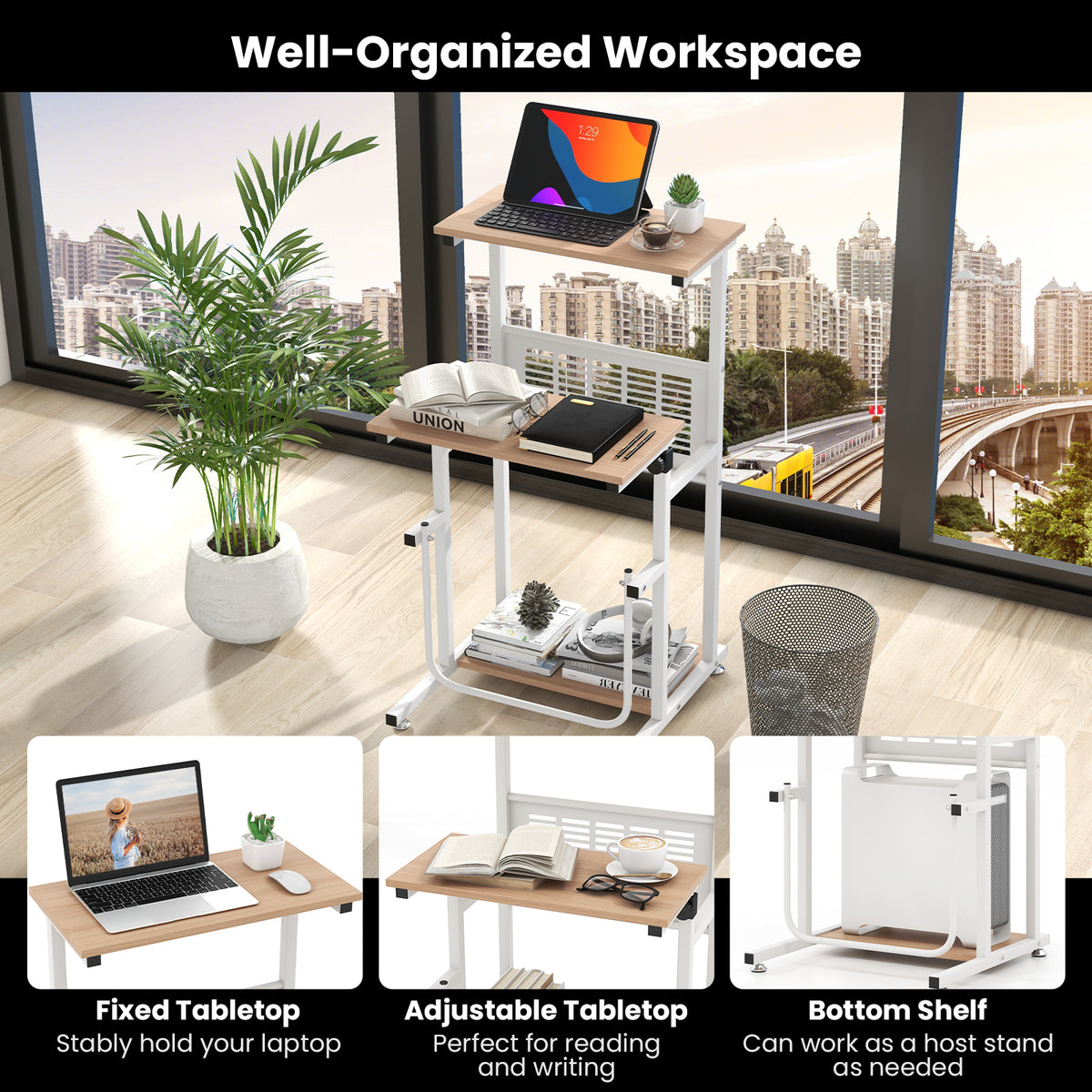 Sit Stand Desk Height Adjustable Small Space - Adjustable Foot Mats