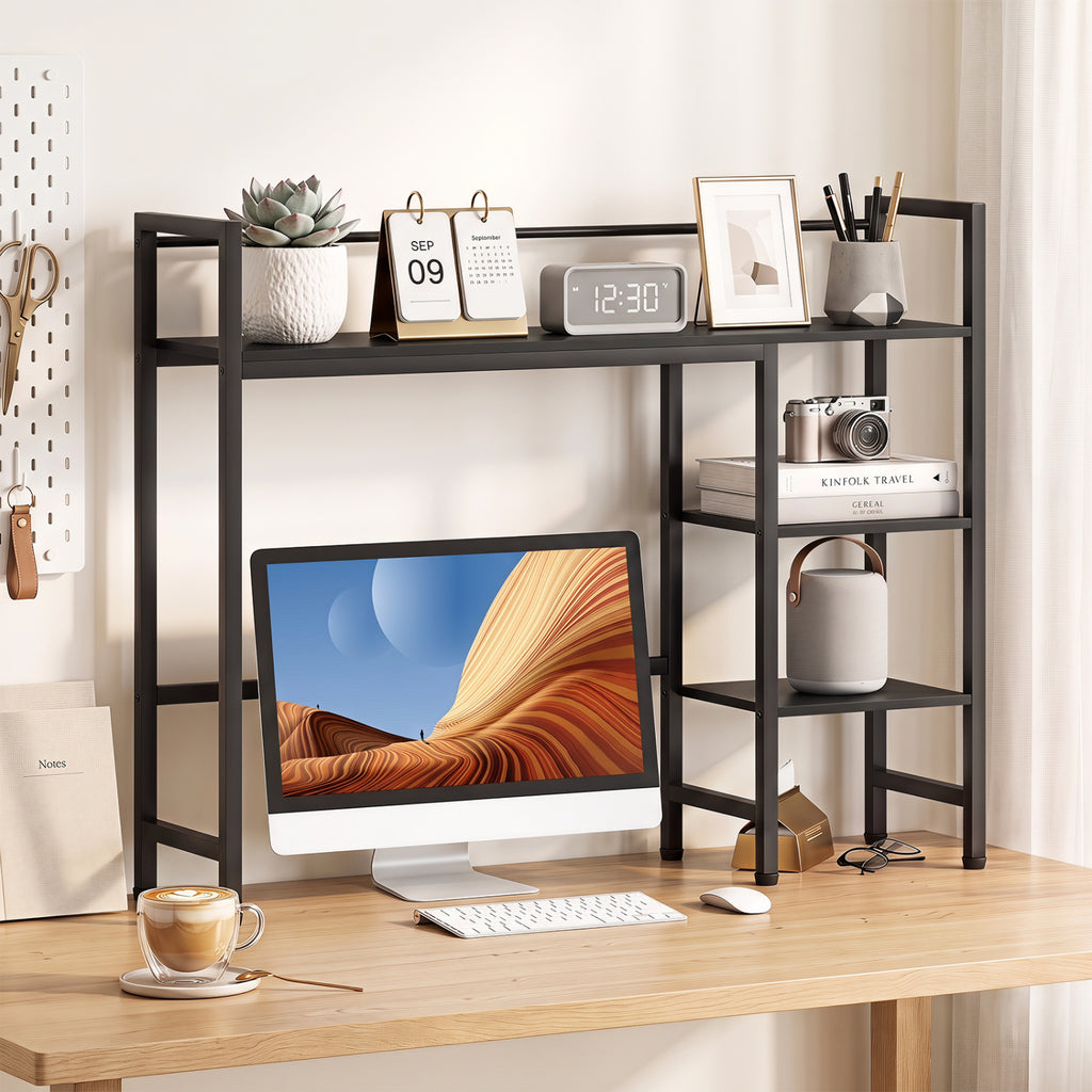 Desktop Bookshelf 38.5" with 4 Shelves - Black