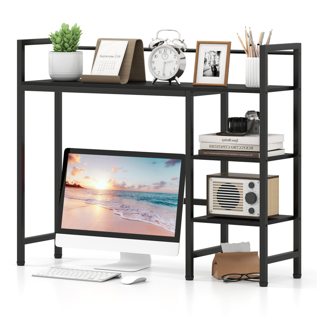 Desktop Bookshelf 38.5" with 4 Shelves - Black