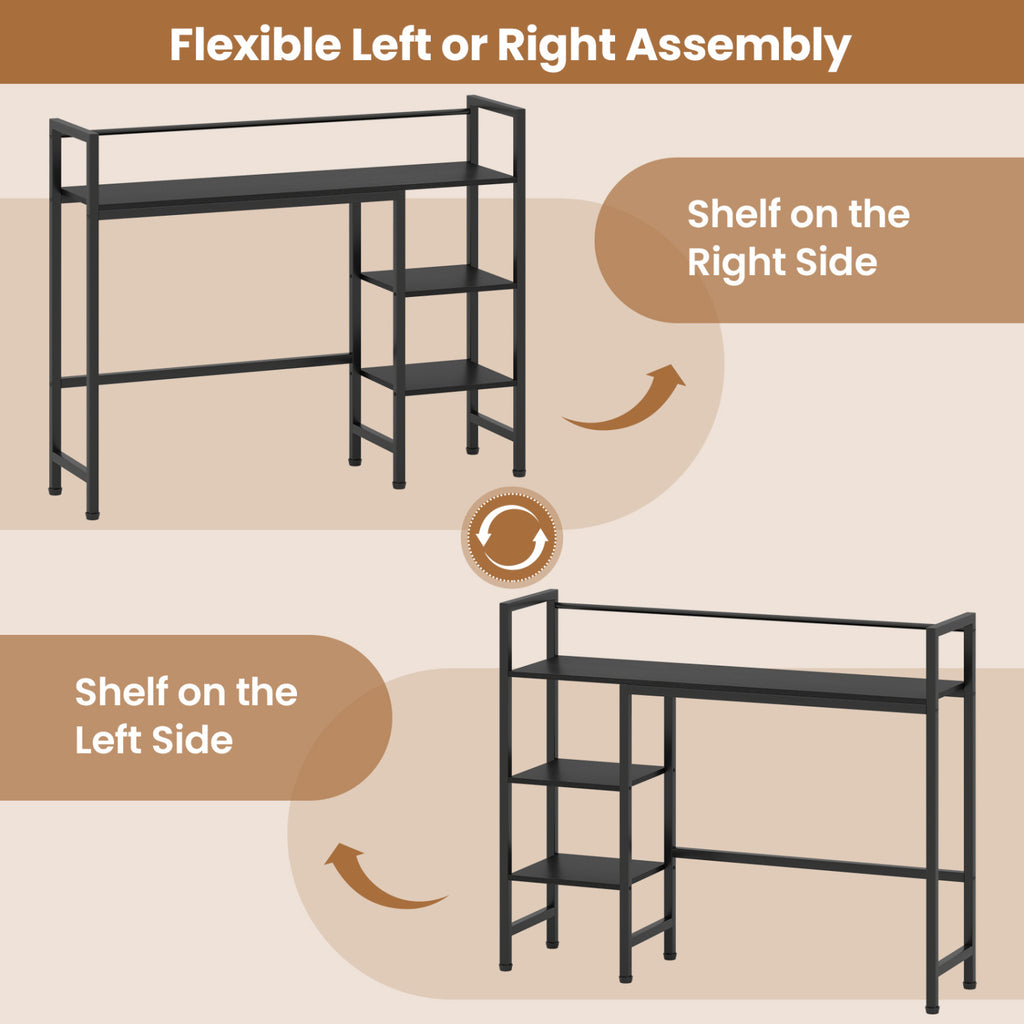 Desktop Bookshelf 38.5" with 4 Shelves - Black