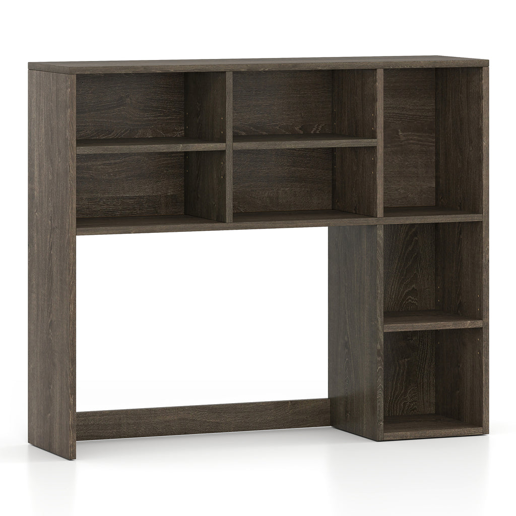Desktop Bookshelf with 7 Cubbies & 3 Adjustable Shelves - Oak
