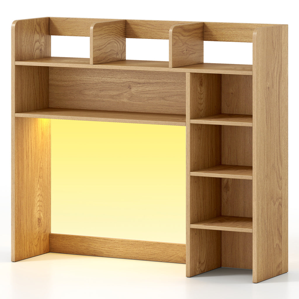 Desktop Bookshelf with RGB LED Lights - Natural