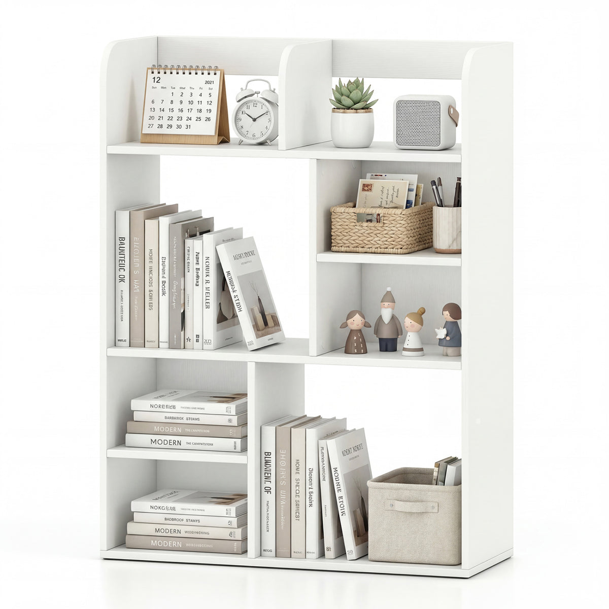 8-Cube Desktop Organizer Bookshelf - White