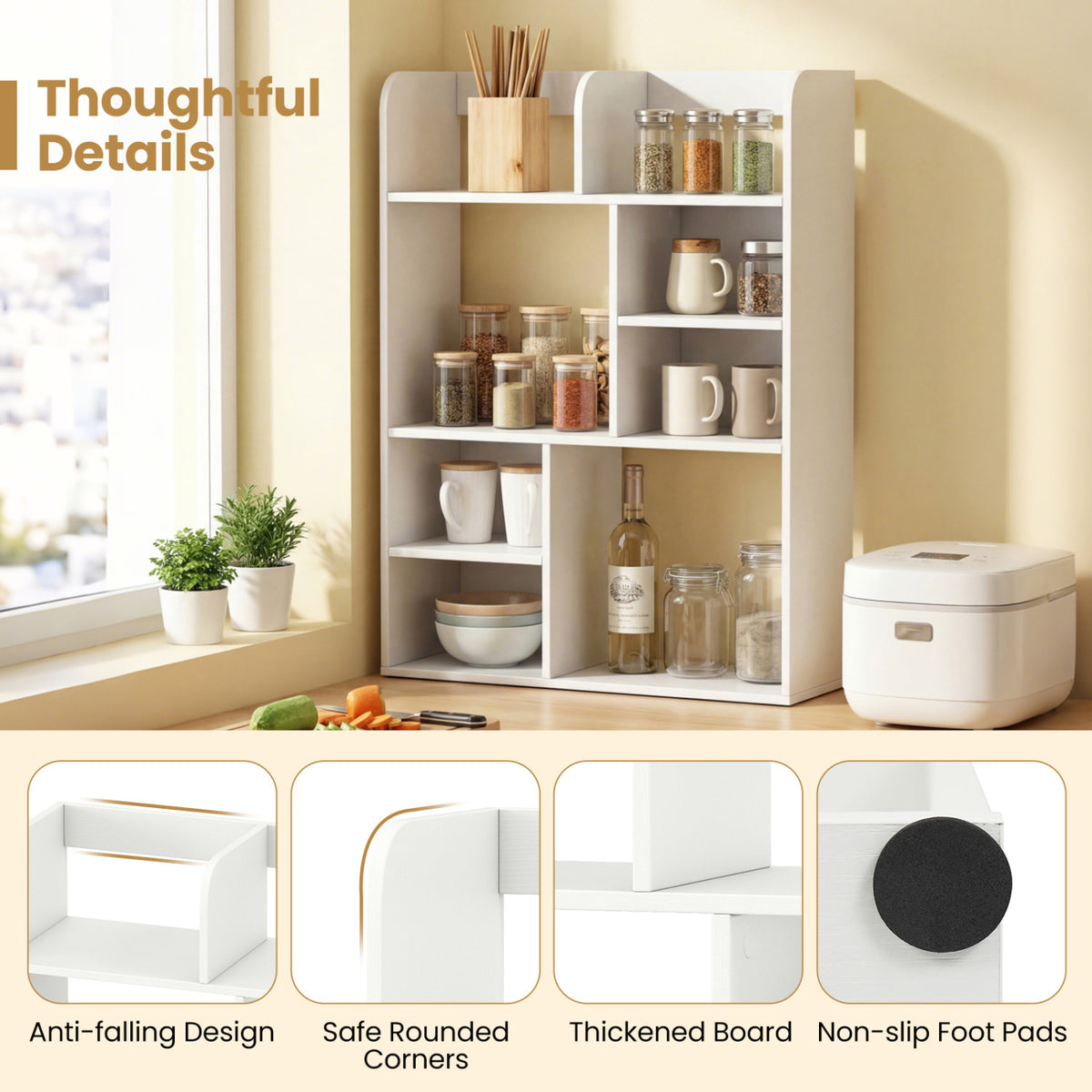 8-Cube Desktop Organizer Bookshelf - White