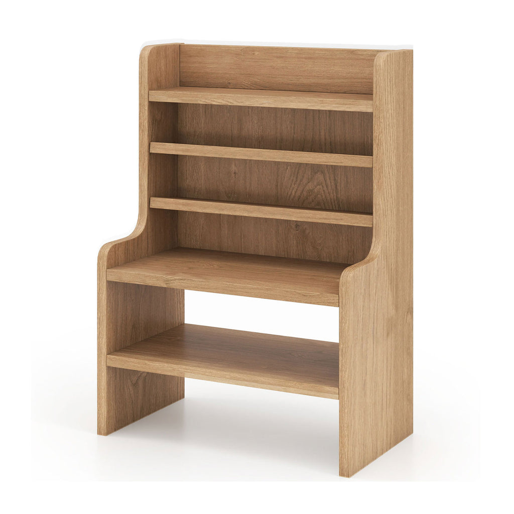 Desktop Organizer 6-Tier Mini Storage Rack - Natural