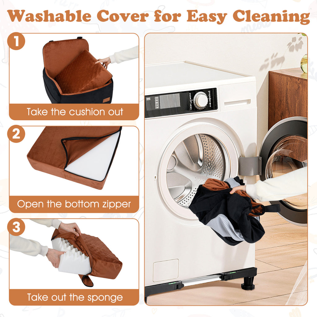 Small Detachable Dog Booster Car Seat for Front and Back Seat - Elevated & Cozy