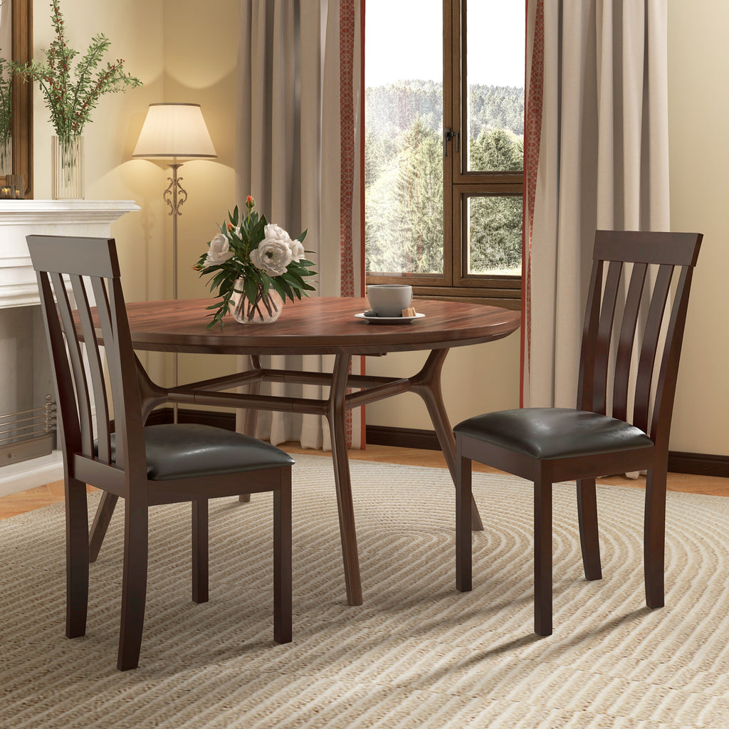 Dining Chair Set of 2, Upholstered with Padded Seat - Espresso