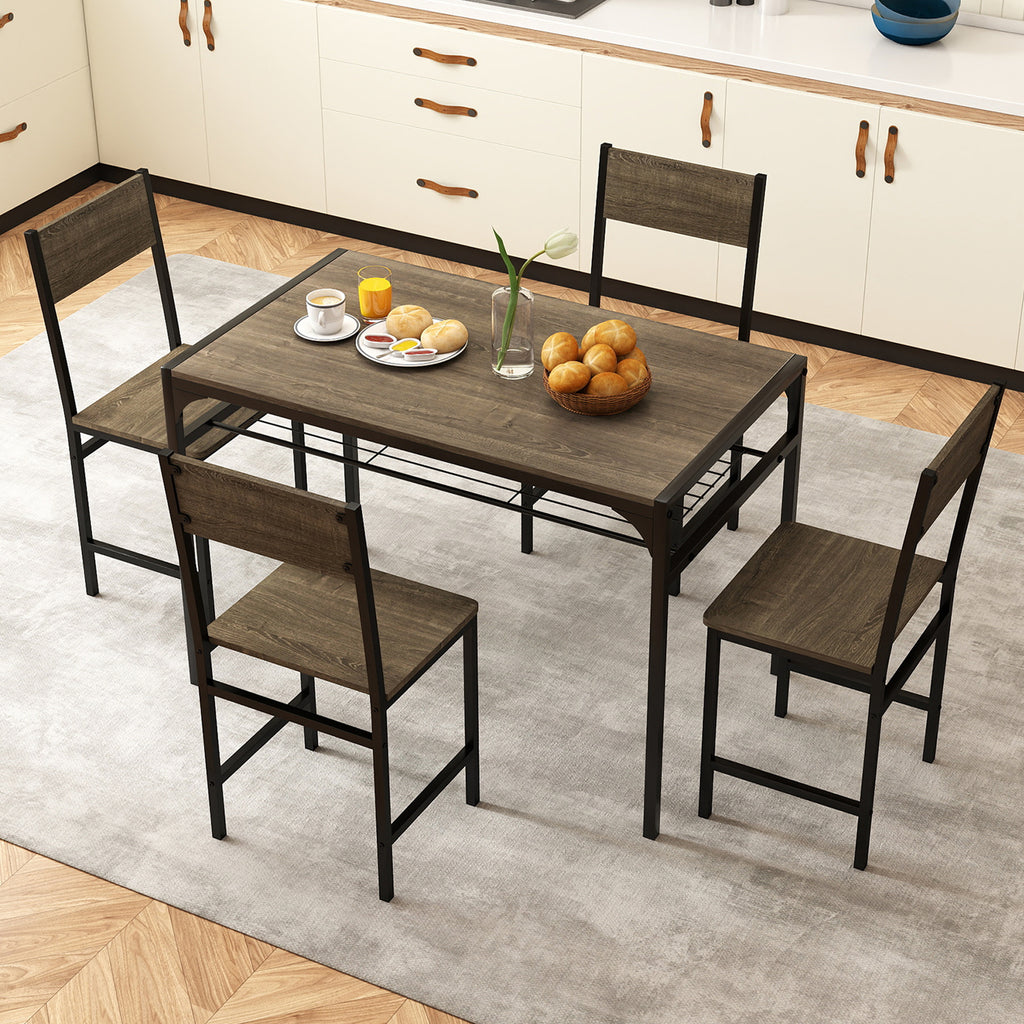 Dining Chairs Set of 4 Gray with Metal Legs
