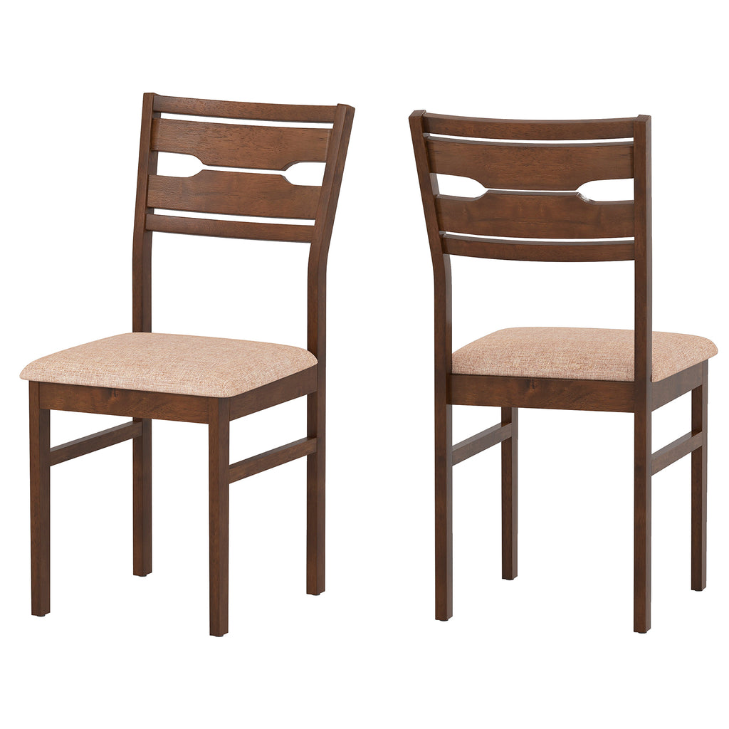 Dining Chair Set of 2 with Padded Seat & Rubber Wood Frame