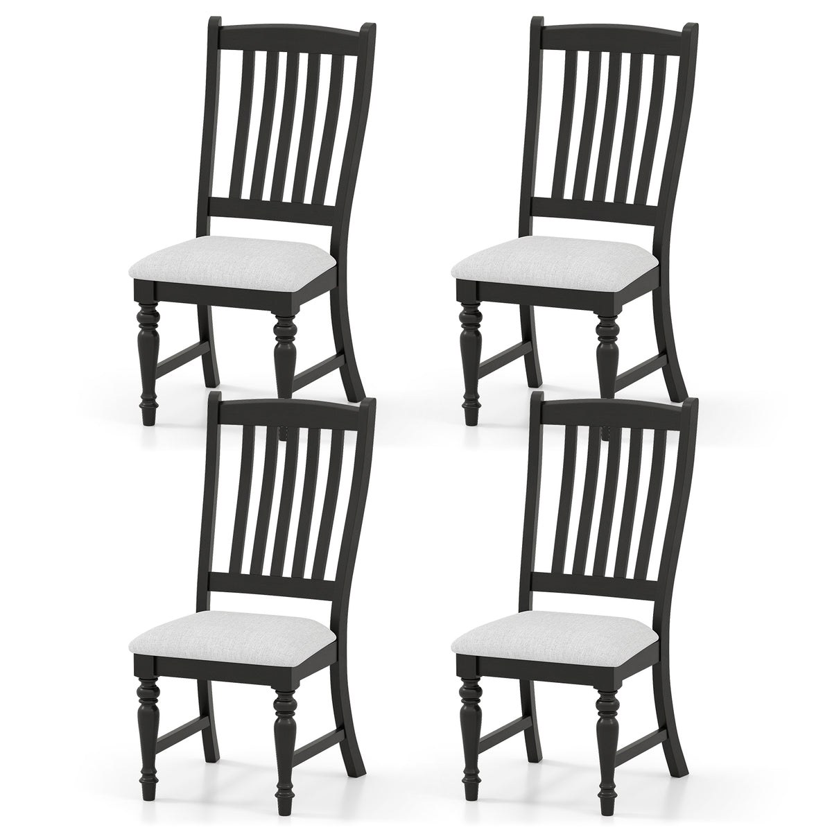 Dining Chairs Set of 2 with Wood Legs - White