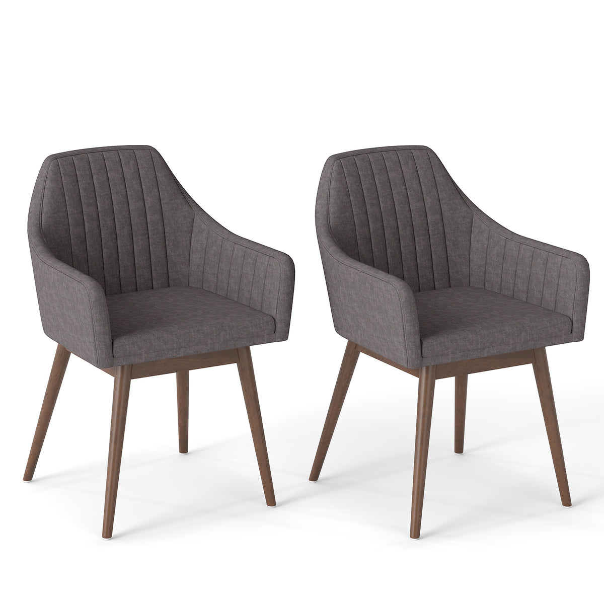 Upholstered Dining Chairs Set of 2 with Padded Backrest - Black
