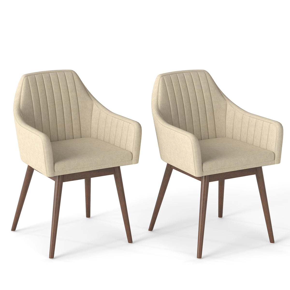 Upholstered Dining Chairs Set of 2 with Padded Backrest - Black