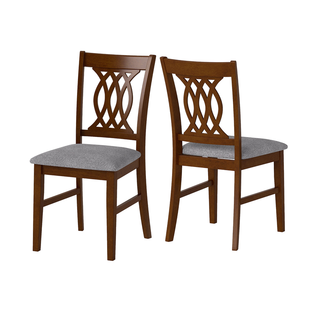 Dining Chairs Set of 2 with Padded Seat - Walnut Classic Lines