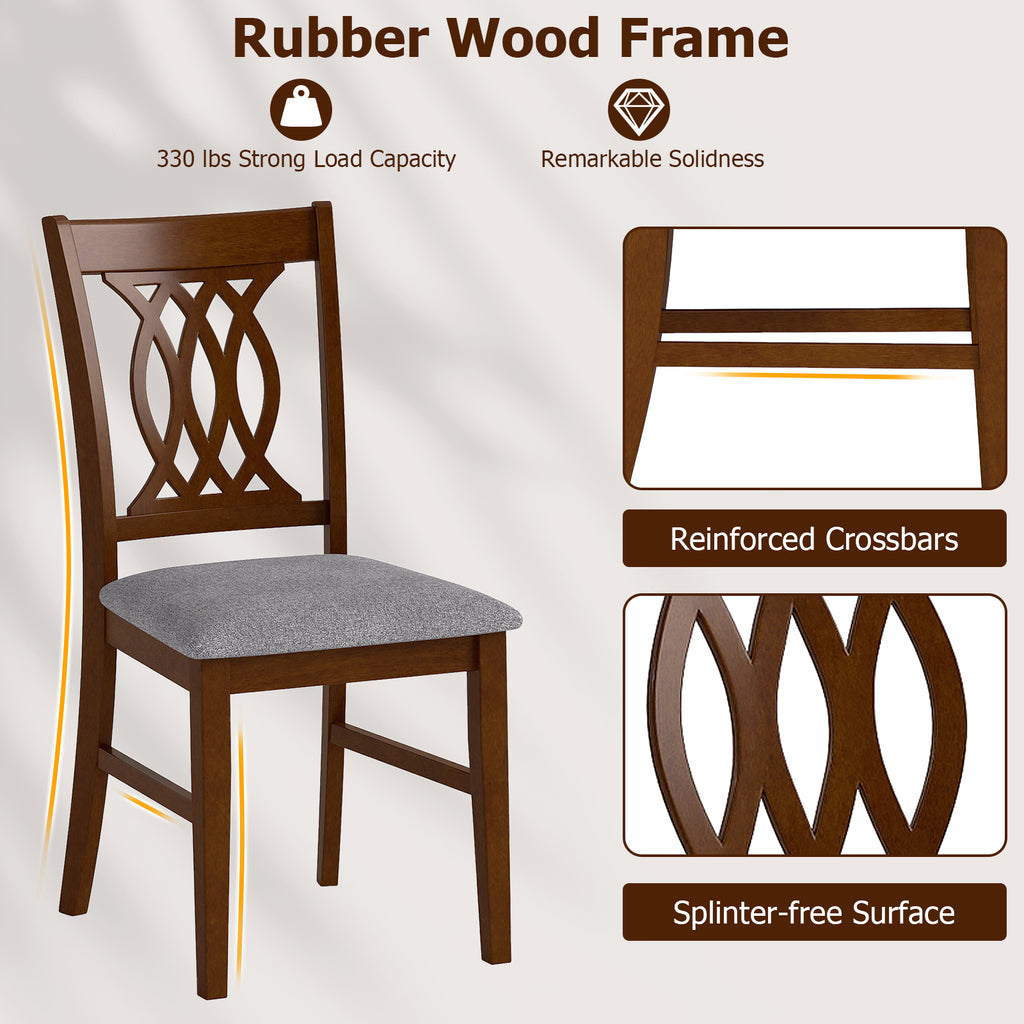 Dining Chairs Set of 2 with Padded Seat - Walnut Classic Lines