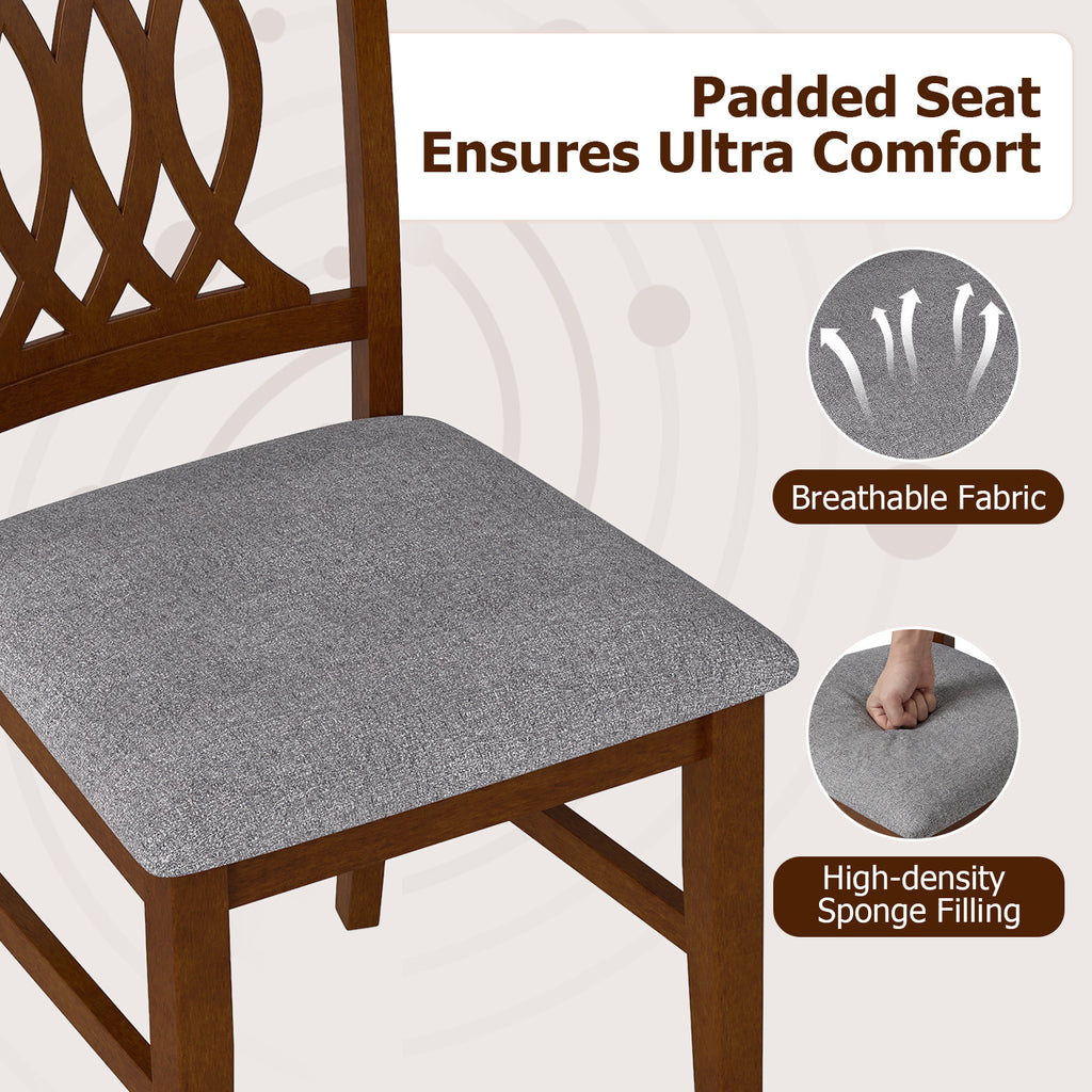 Dining Chairs Set of 2 with Padded Seat - Walnut Classic Lines
