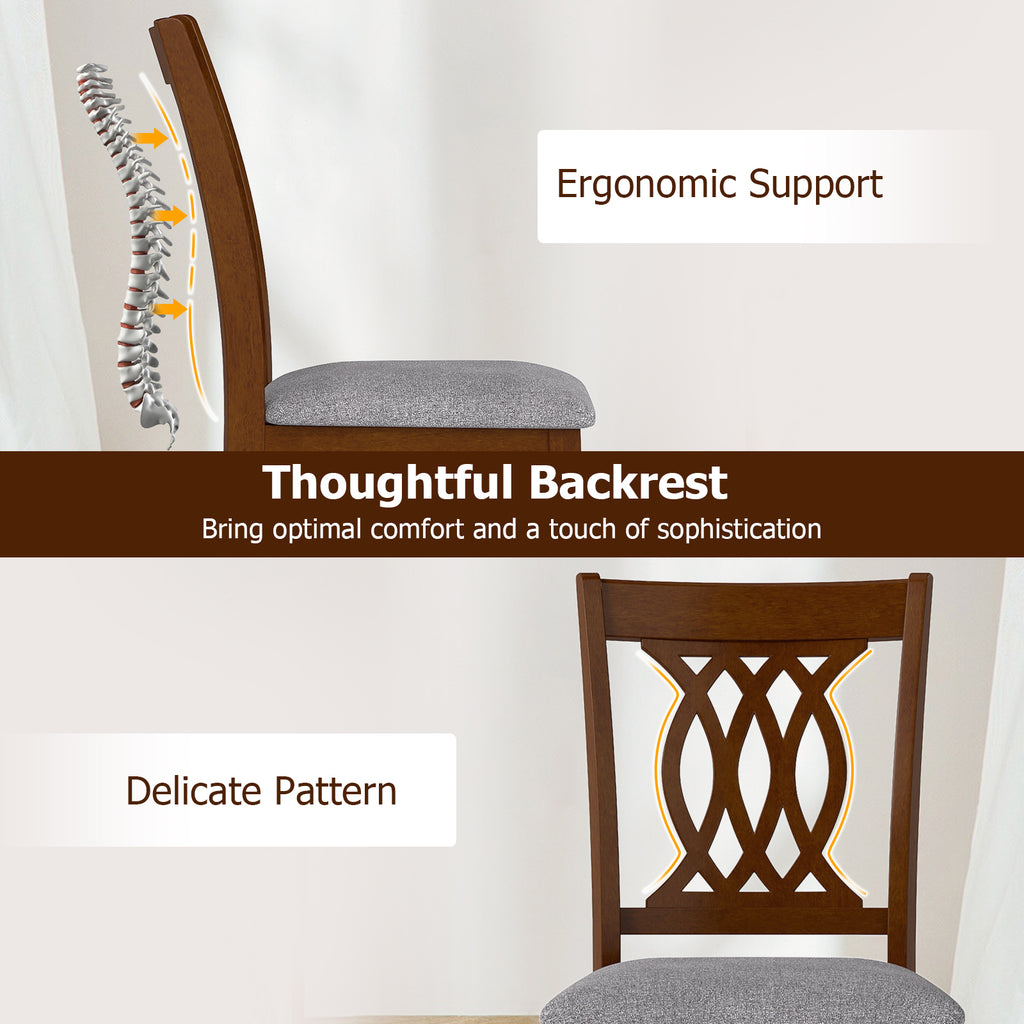Dining Chairs Set of 2 with Padded Seat - Walnut Classic Lines