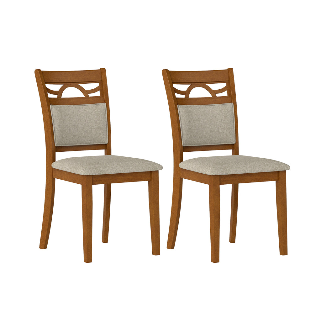 Dining Chairs Set of 2 with Padded Backrest - Walnut