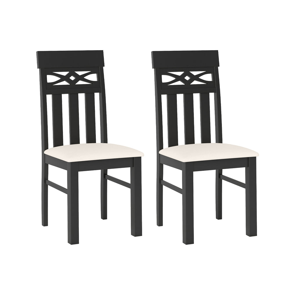 High Back Dining Chairs Set of 2 - Design A, Black