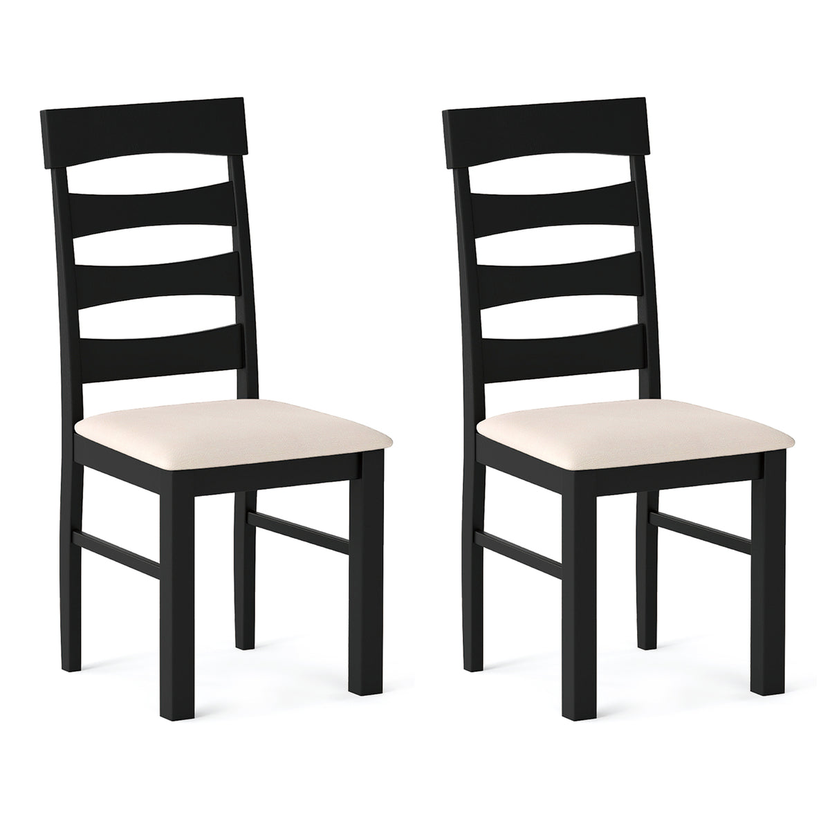 High Back Dining Chairs Set of 2 - Design A, Black