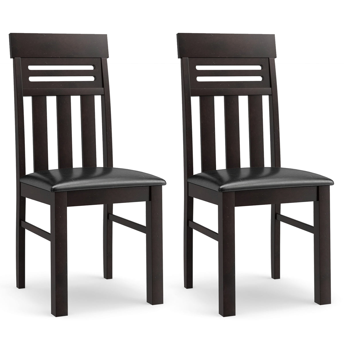 High Back Dining Chairs Set of 2 - Design A, Black
